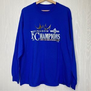 Fanatics MLB KC Royals 2015 Championship Long Sleeve Shirt Size XL